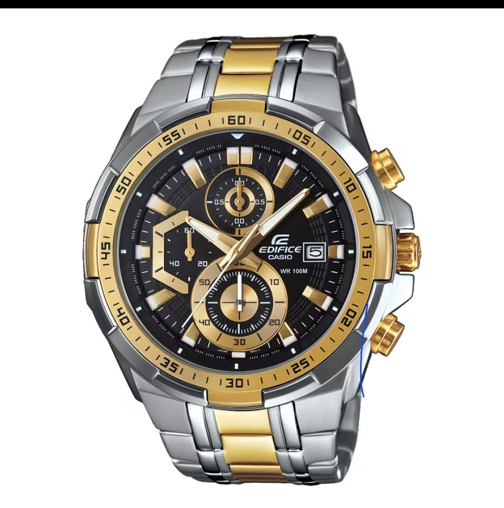 Edifice Silver Gold Black Metal Watch