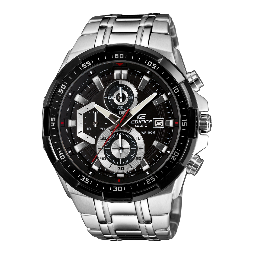 Edifice Silver Black Metal Watch