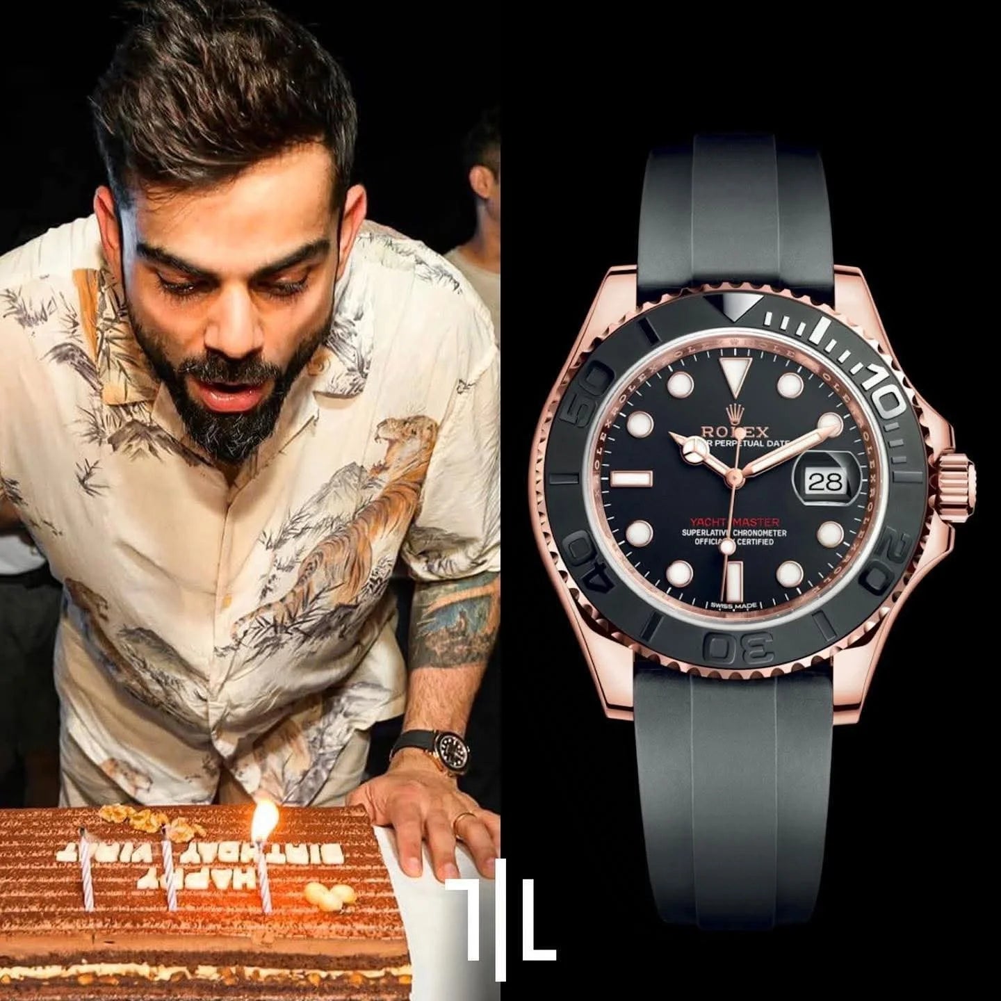 ROLEX YACHMASTER ROSEGOLD VIRAT KOHLI