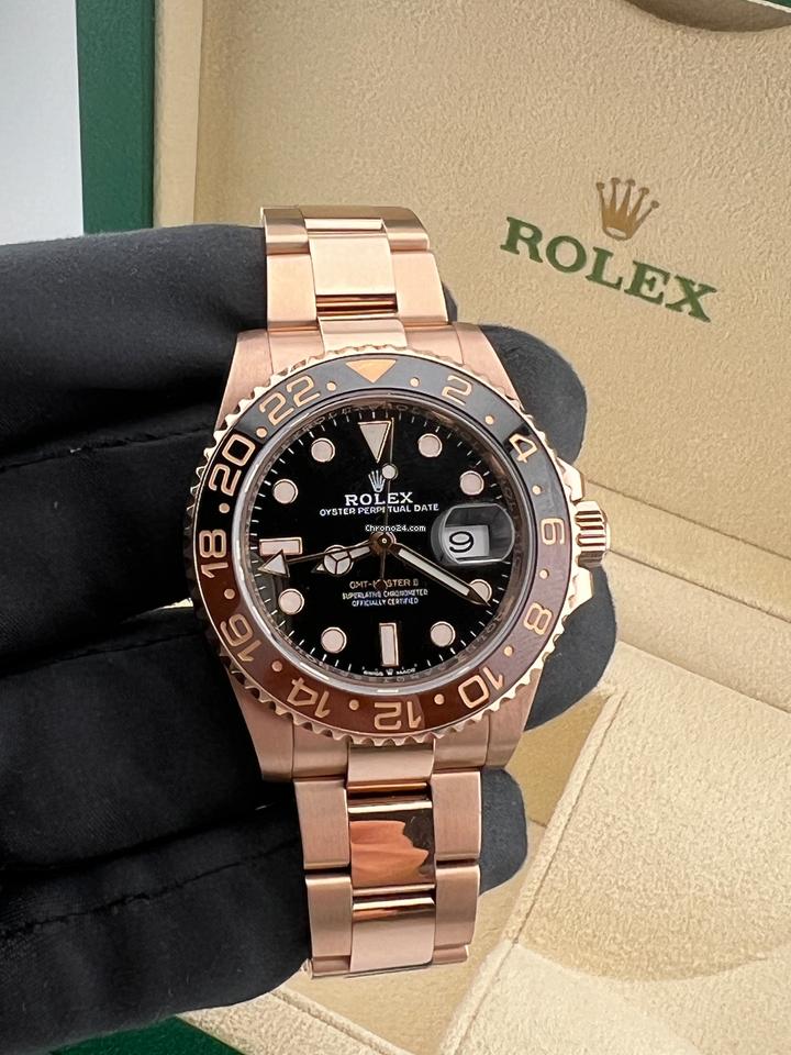 Rolex Gmt Master Rosegold Gold Black Metal Virat Watch