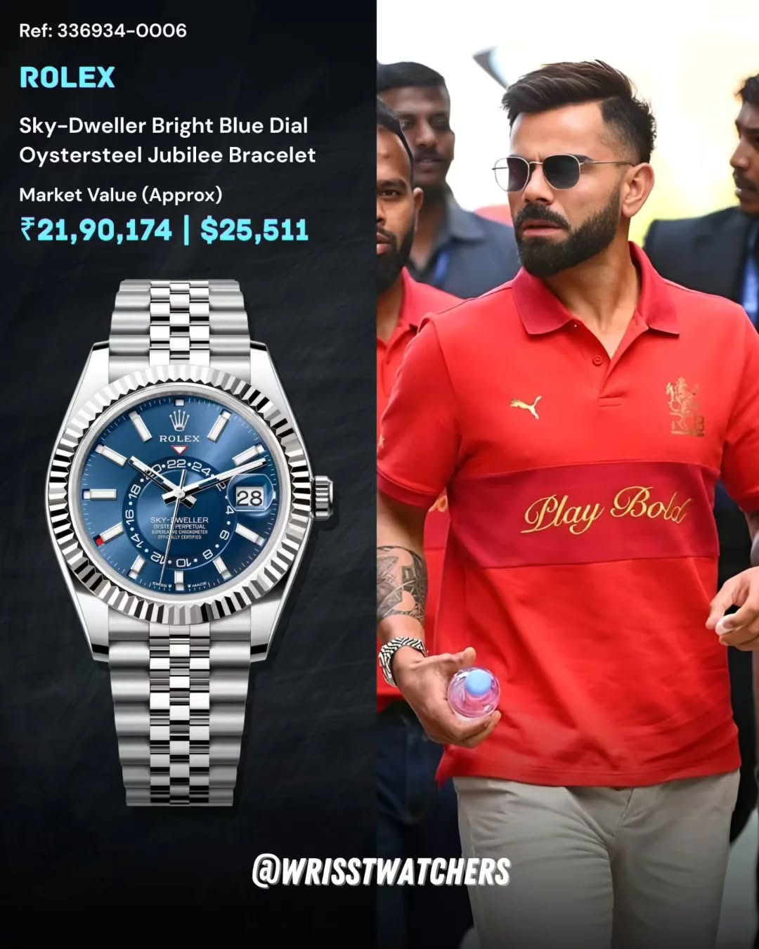 ROLEX SKY DEWLLER AUTOMATIC PRIMIUM WATCH VIRAT KOHLI