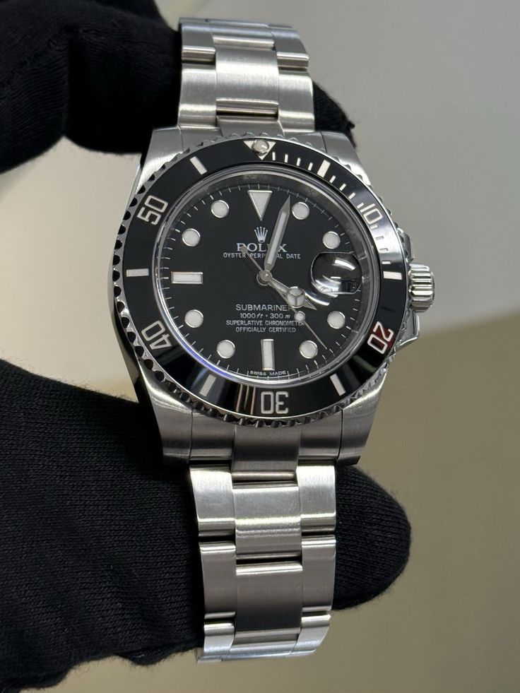 Rolex Submariner Silver Black Metal Watch