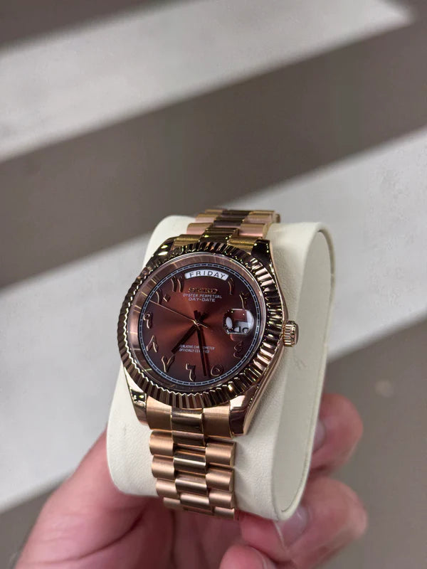 Seiko Oyster Perpetual Day Date Rose gold Arabic Dial