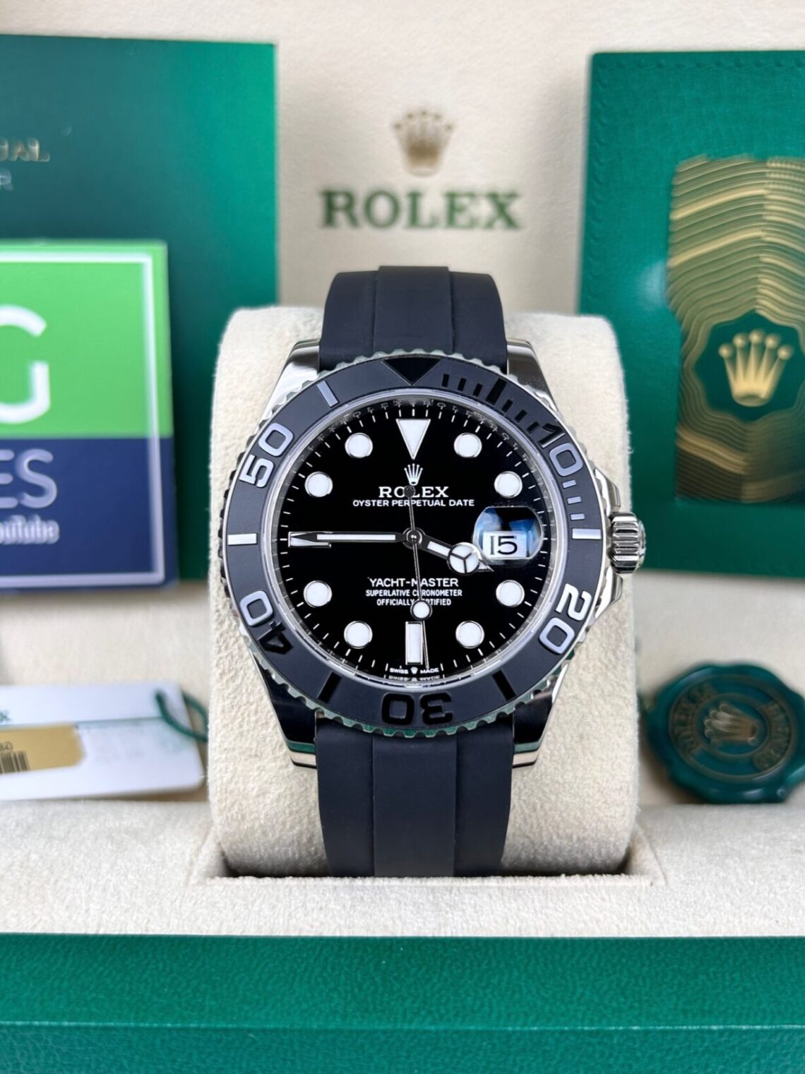 Rolex Yacht master Silicon band Silver black watch