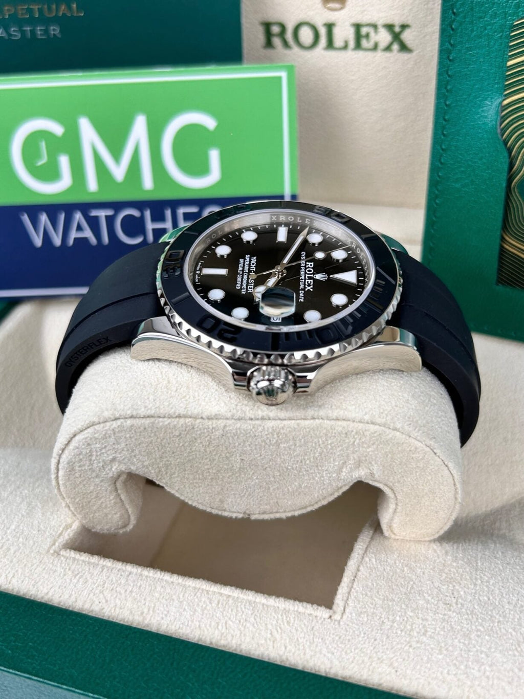 Rolex Yacht master Silicon band Silver black watch