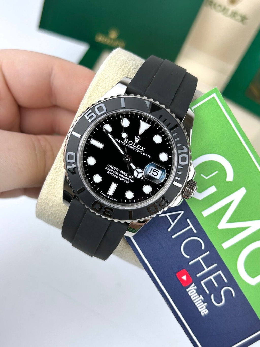 Rolex Yacht master Silicon band Silver black watch