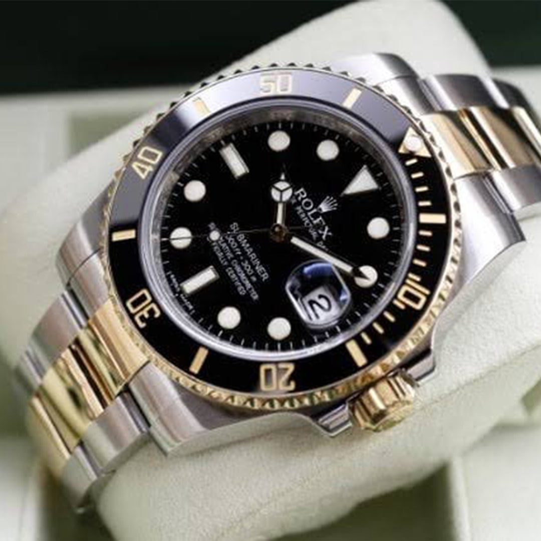 Rolex Submariner Silver Gold Black Metal Watch