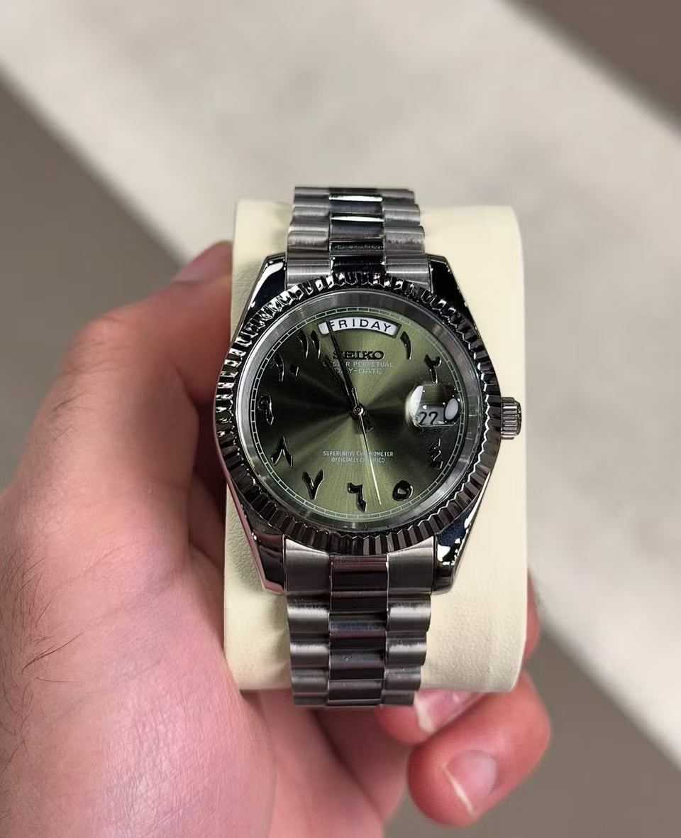 Seiko Oyster Perpetual Day Date Olive Arabic DIal
