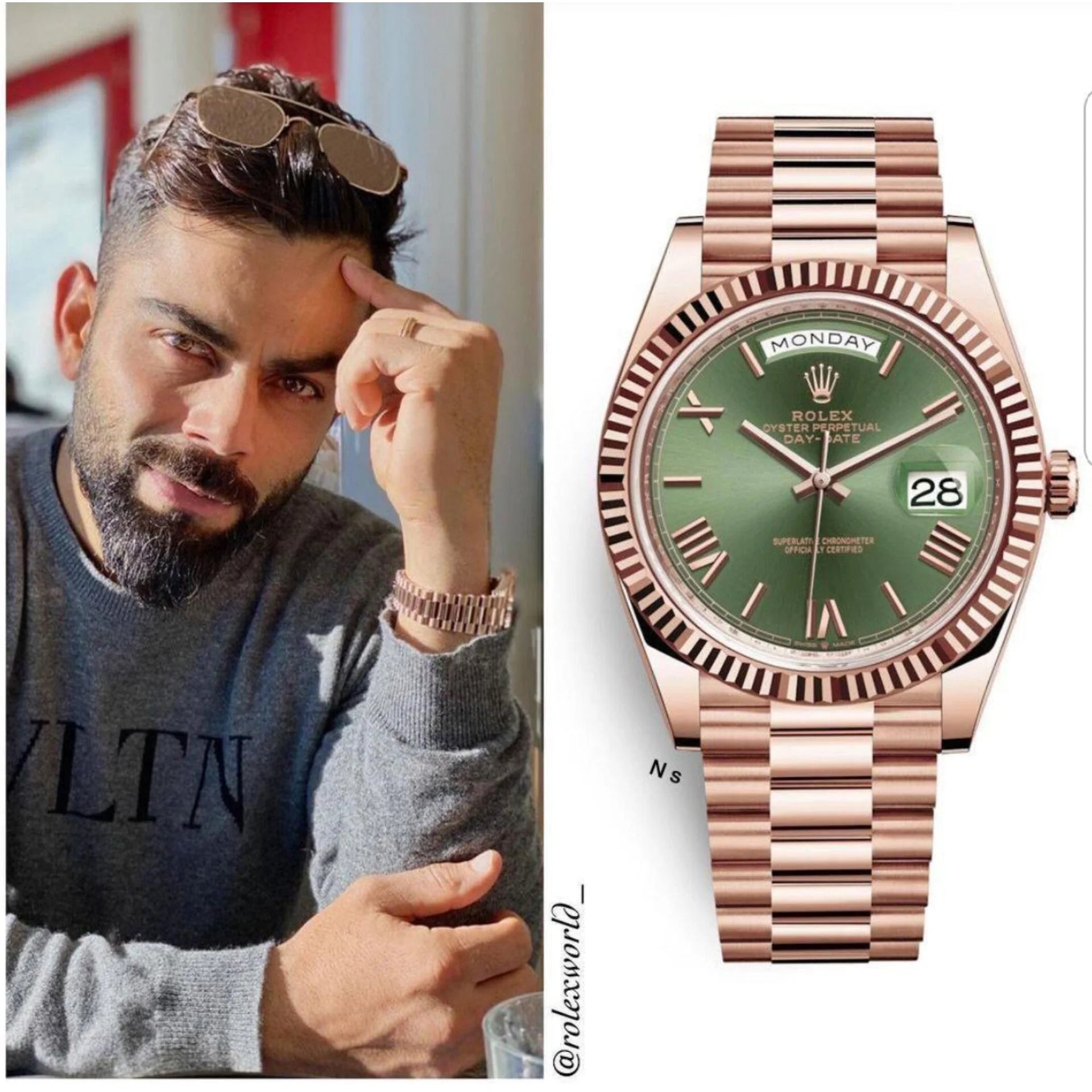 ROLEX DAY-DATE ROSE GOLD OLIVE GREEN DAIL