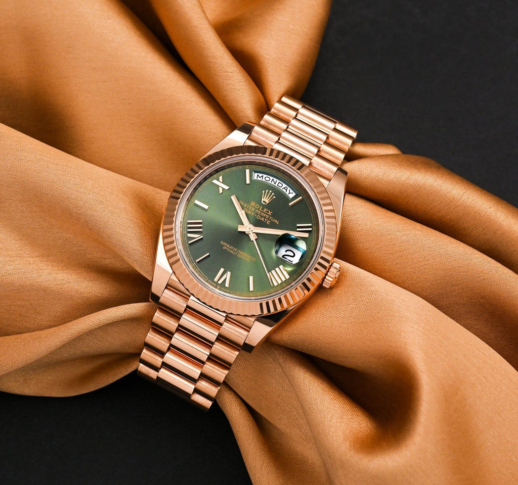 ROLEX DAY-DATE ROSE GOLD OLIVE GREEN DAIL