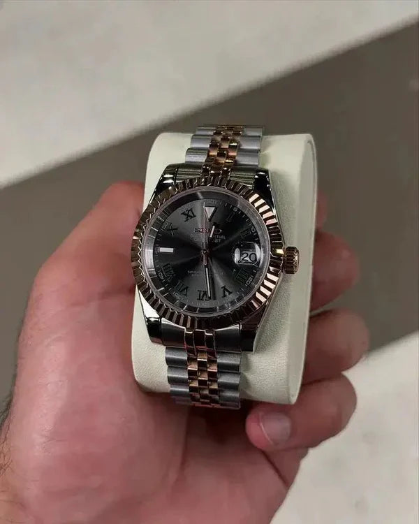 Seiko Datejust Rose Gold Black Dial